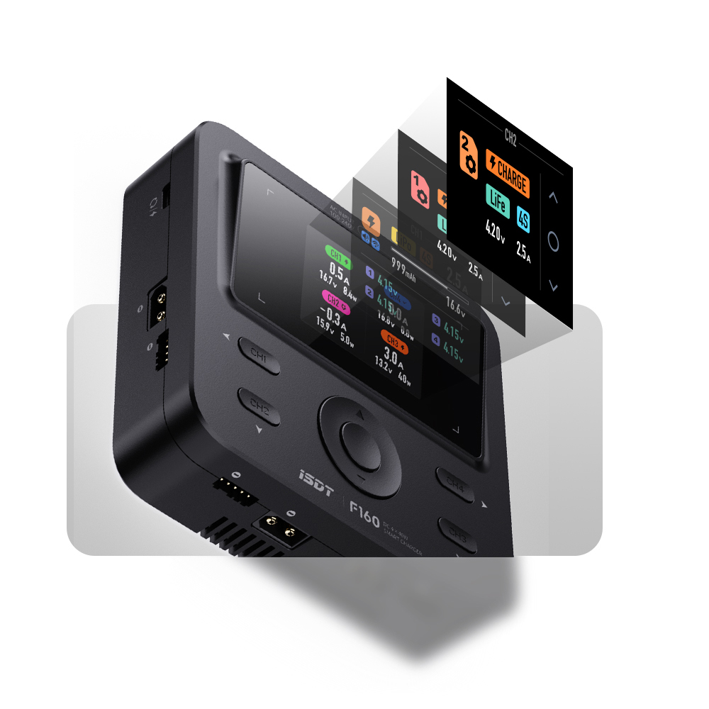 Toolkitrc M6Dac Smart Charger - Carregador Inteligente ISDT F160 4 Canais