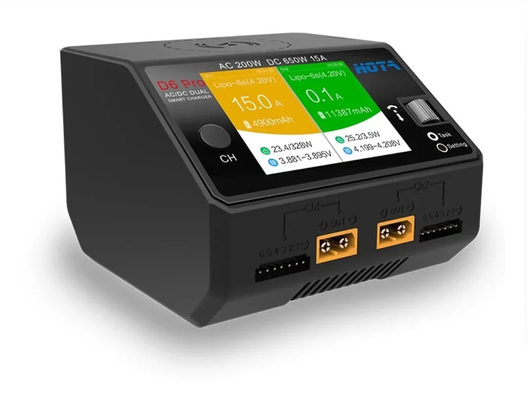 Carregador inteligente de equi - Hota D6 Pro Dual Lipo Charger avaliação e preço