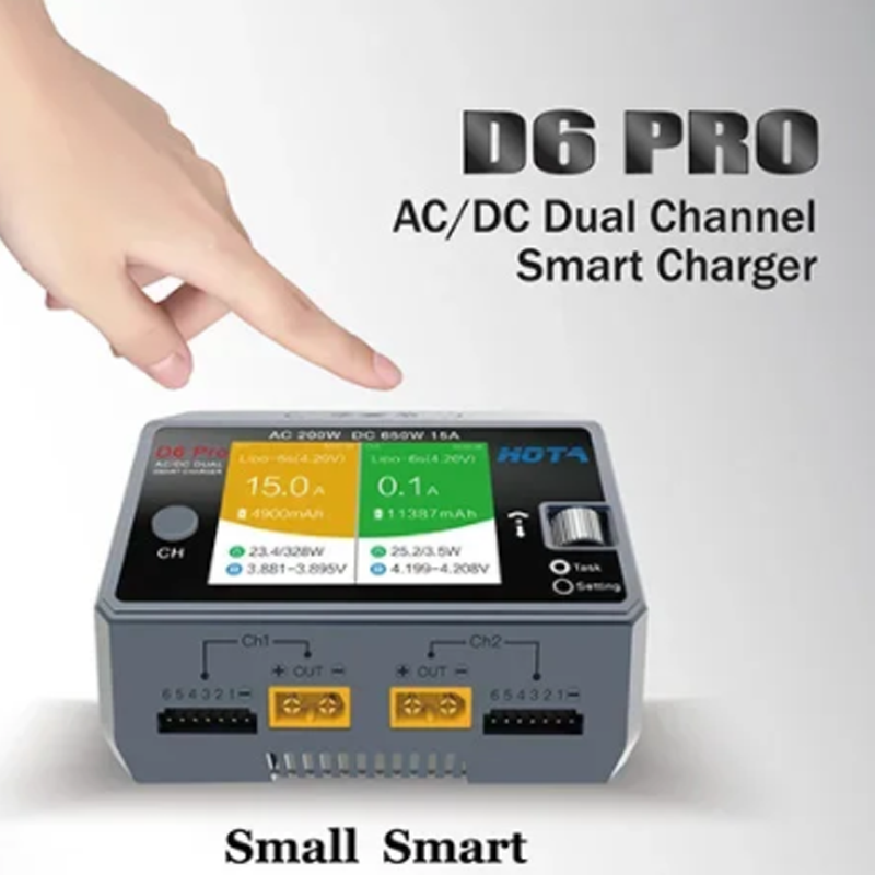 Carregador de Bateria Sem Fio  - Hota D6 Pro Dual Lipo Charger avaliação e preço