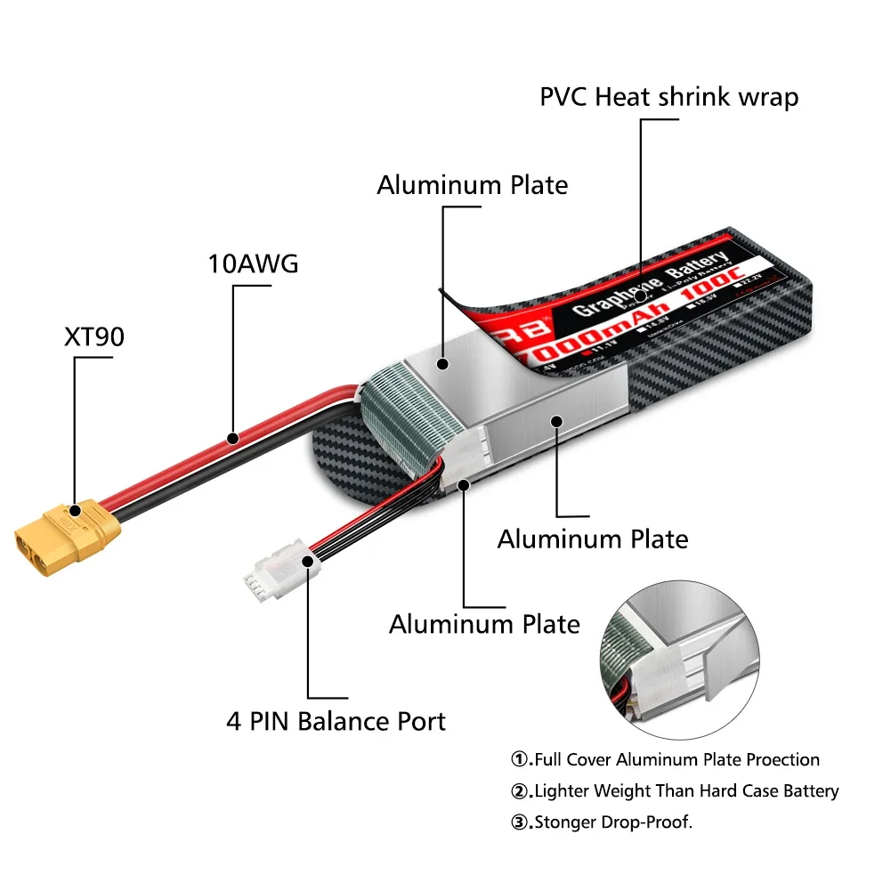Bateria de grafeno 2S 3S 4S 6S - 6S Lipo Battery 22.2V 5000Mah avaliação e preço