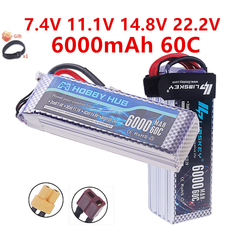 Bateria Lipo 2S 3S 4S 6S 7.4V  - 4S Lipo Battery 14.8V 6000Mah avaliação e preço