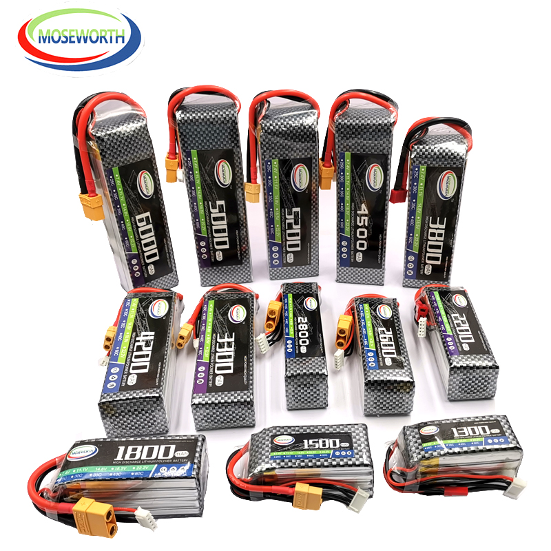 2S 3S 4S 6S RC LiPo Bateria 7. - 4S Lipo Battery 14.8V 6000Mah avaliação e preço